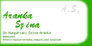 aranka szina business card